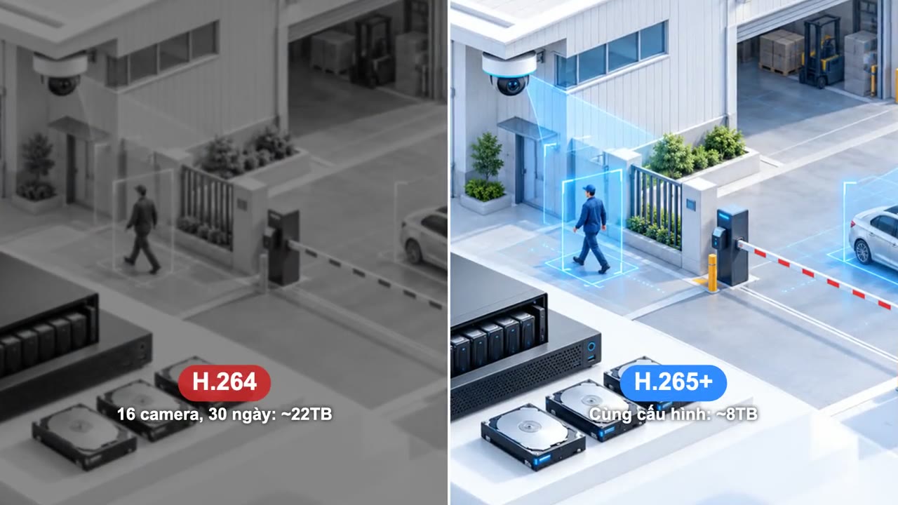H.265+ là gì? Tiết kiệm ổ cứng camera được bao nhiêu
